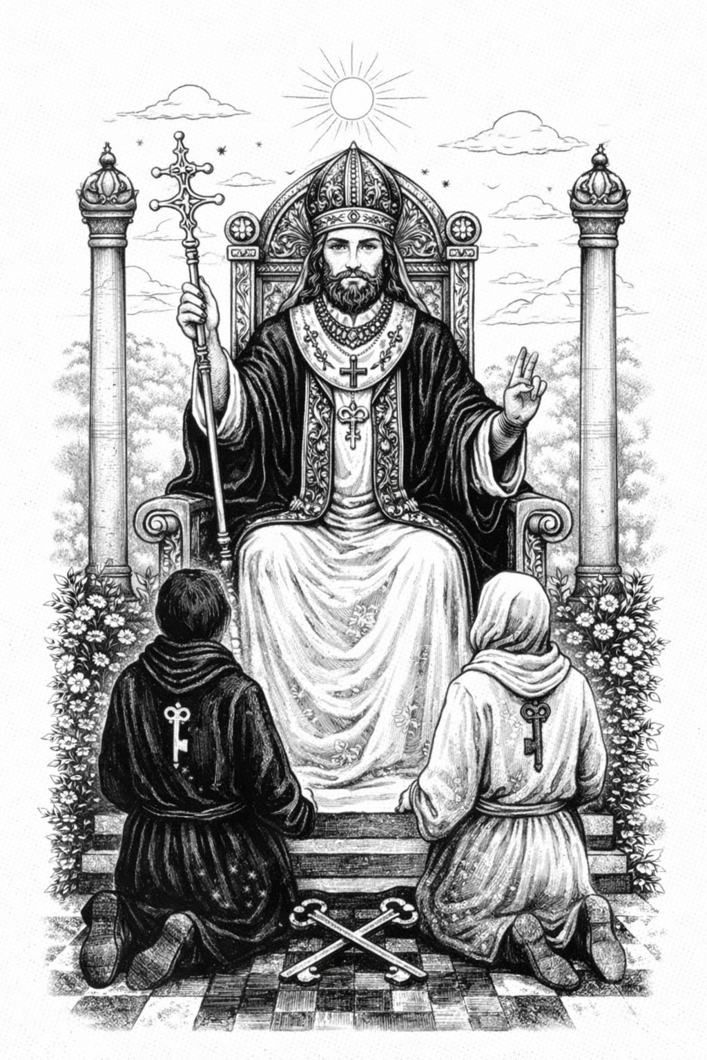 O Hierofante
O Papa (alternativa mais familiar)